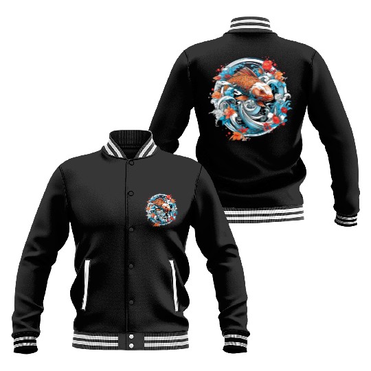 Koi Fish Koi Carp Japanese Koi Garden-Pond Koi Baseball Jackets