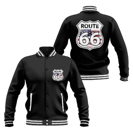 Route 66 - American Flag Baseball Jackets
