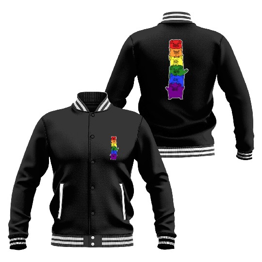 LGBT+ Flag Pig Design for proud LGBT+ People Baseball Jackets