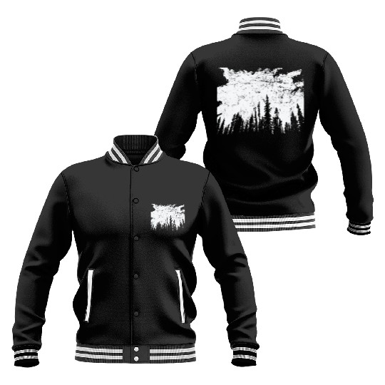 Forest at Night Nature Leaves Environment Baseball Jackets