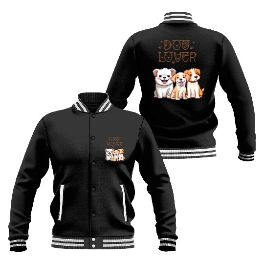 3 Cute Dogs for Dog Lovers Baseball Jackets