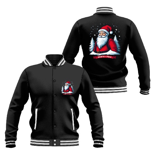 North Pole santa merry christmas Baseball Jackets