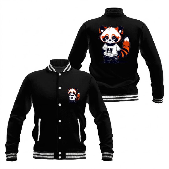 Red Panda Cub Baseball Jackets