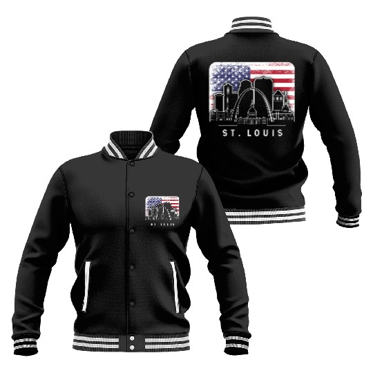 St. Louis Missouri American Flag Vintage Baseball Jackets