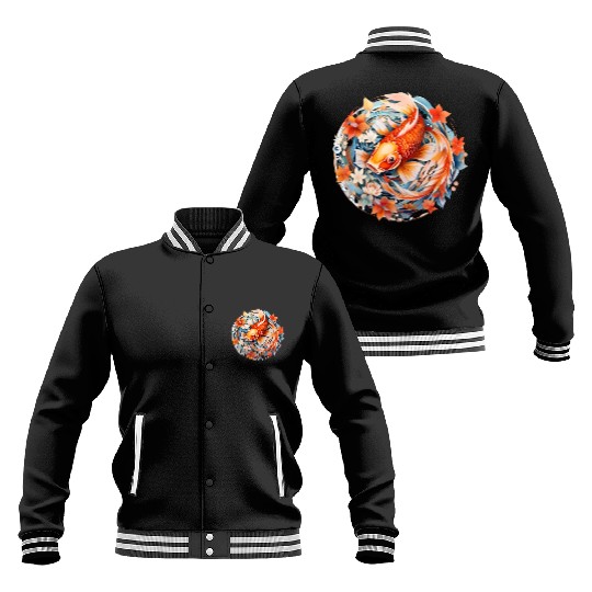 Koi Fish Mandala Art Baseball Jackets