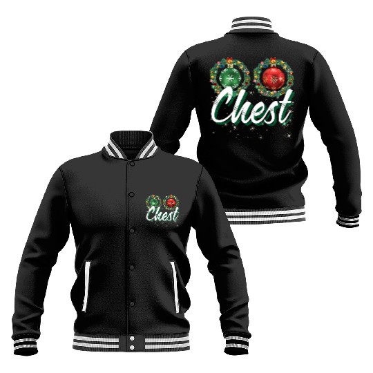 Chest Nuts Christmas Couple Funny Matching Baseball Jackets