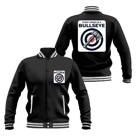 Axe Throwing Axe Thrower Lumberjack Funny Bullseye Baseball Jackets