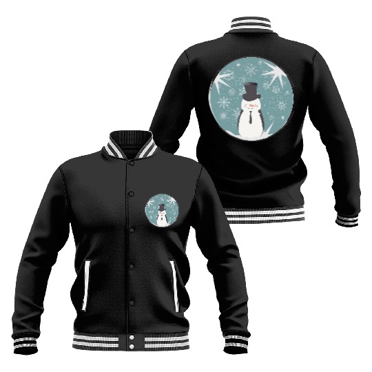 beautiful snowman & stars for Christmas Baseball Jackets
