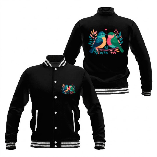 Colorful birds Baseball Jackets