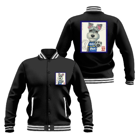 Cute Funny Schnauzer Stamp Baseball Jackets