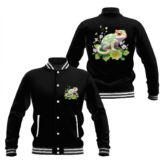 Cute Chameleon for Lizard Pet Lover Baseball Jackets