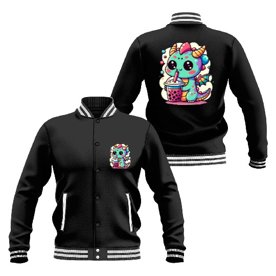 Boba Tea Dragon Kawaii Baseball Jackets