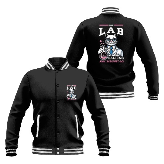 Girls Lab Calling Science Funny Lab Cat Laboratory Baseball Jackets