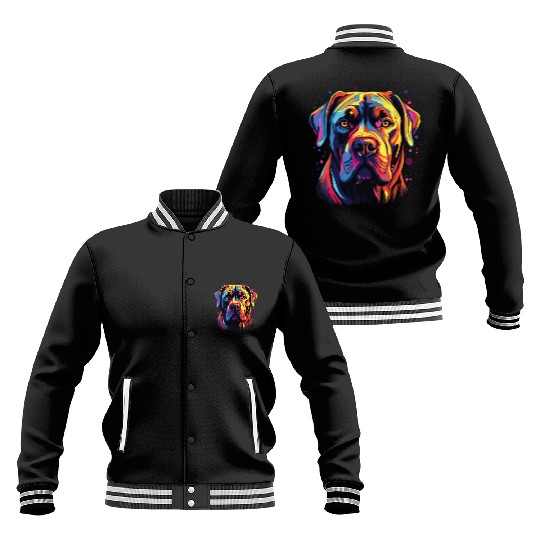 Watercolor Colorful Cane Corso Baseball Jackets