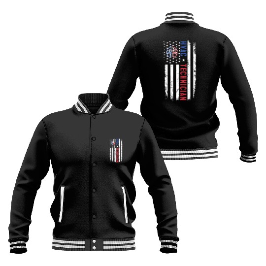 HVAC Technician US American Flag HVAC Mechanic Eng Baseball Jackets