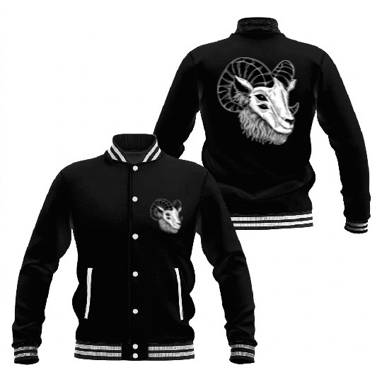 Dark Devil Goat Horn Head Baseball Jackets