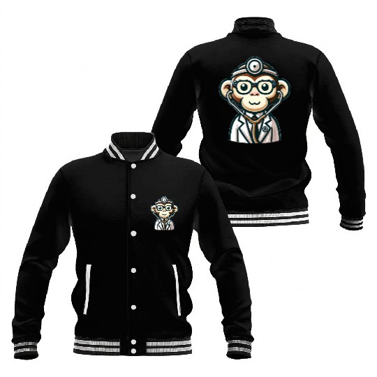 Cute Monkey Doctor Baseball Jackets