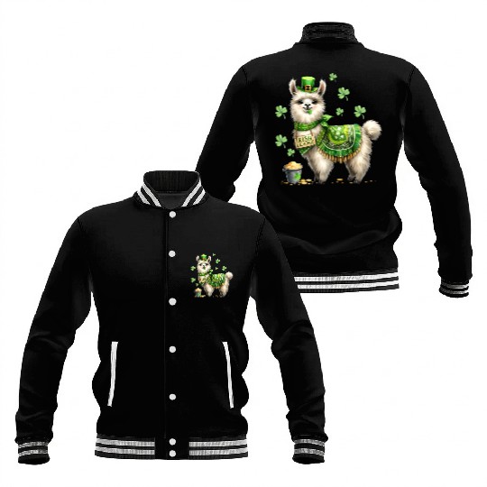 Irish LLama St Patrick Day Baseball Jackets