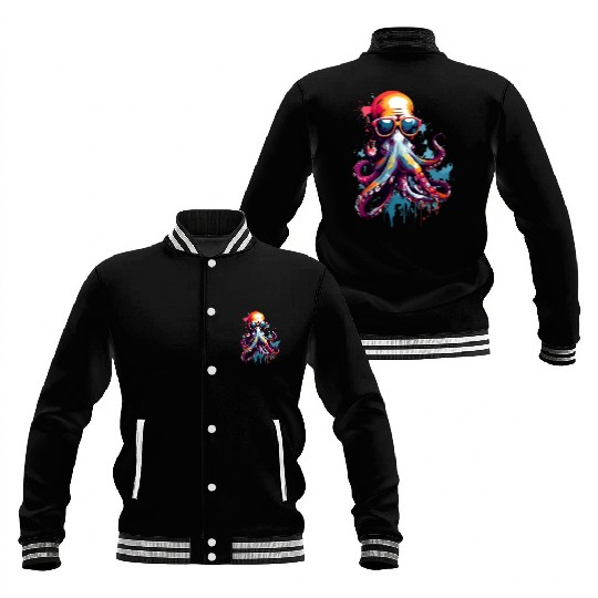 octopus colored unique design Baseball Jackets