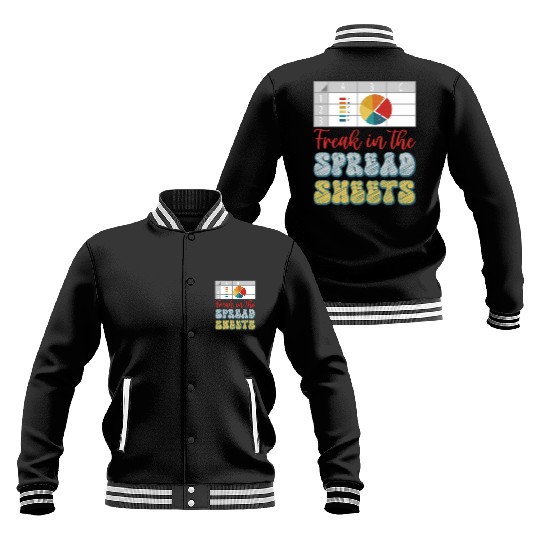 Freak In The Spreadsheets Funny Accountant Baseball Jackets