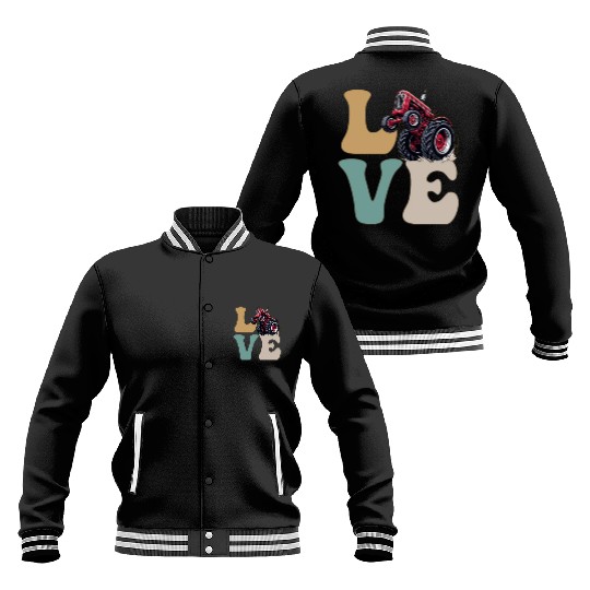 LOVE Tractor Pulling Tractor Driver Farmer Farming Baseball Jackets