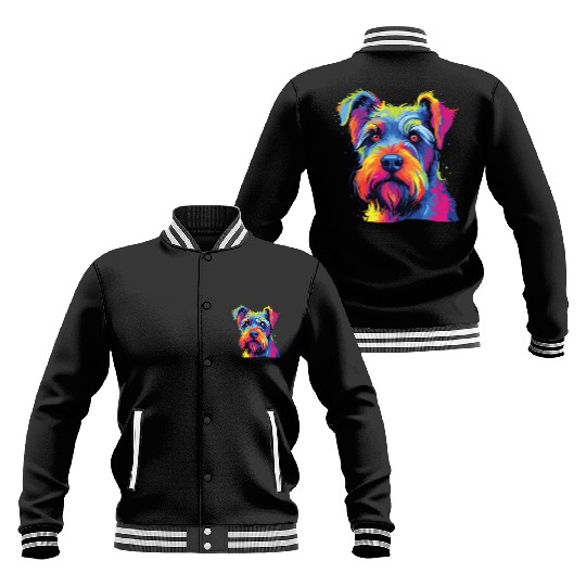 Watercolor Colorful Standard Schnauzer Baseball Jackets