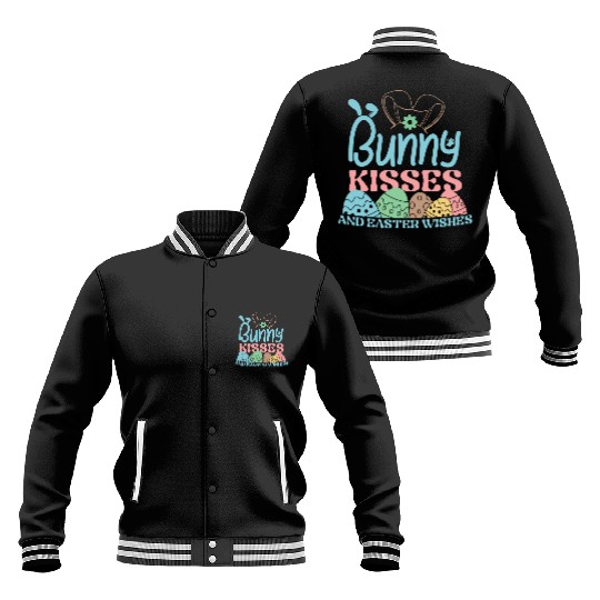 Bunny Kisses and Easter Wishes Baseball Jackets