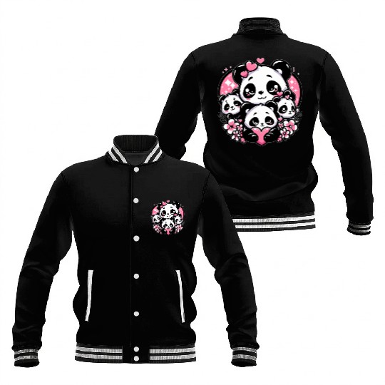 Panda Love Baseball Jackets