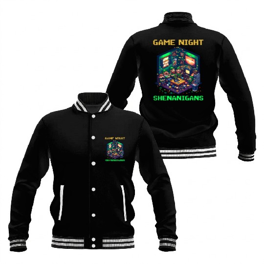 St. Patricks Day Gaming Game Night Shenanigans Baseball Jackets