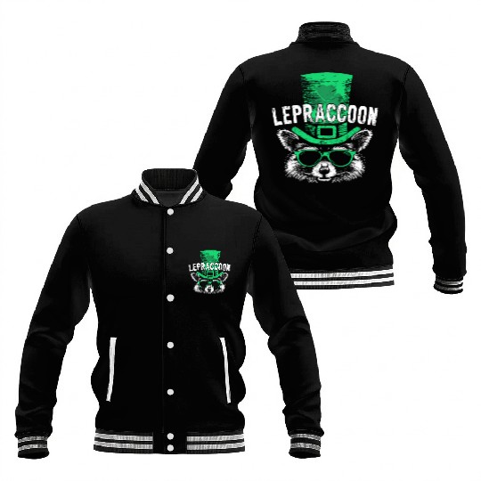 Lepraccoon Kobold Raccoon Saint Patrick Irish Baseball Jackets
