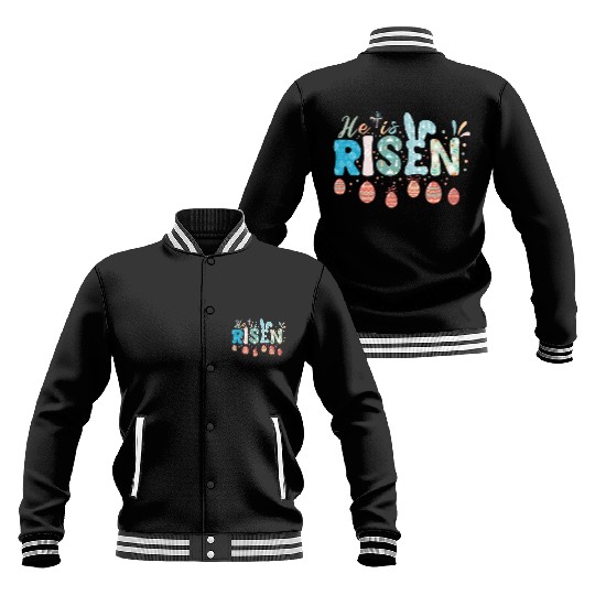 He Is Risen Easter Celebration Theme Baseball Jackets