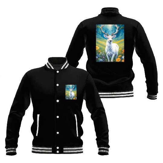 White Deer Baseball Jackets