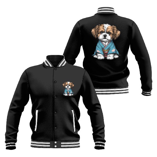 Shih Tzu In Kimono Baseball Jackets