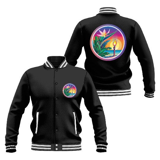 Paradise Flower and Torch Baseball Jackets