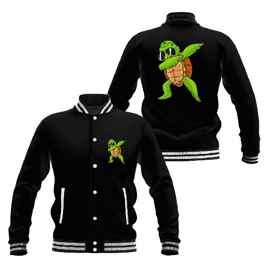 Dabbing Sea Turtle Animal Lover Save The Turtles Baseball Jackets