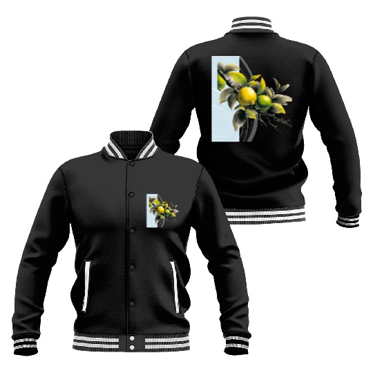 Green and yellow lemon Baseball Jackets