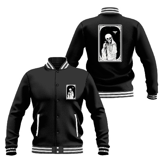 Skeleton Tarot Card Reader Astrology Occult Baseball Jackets