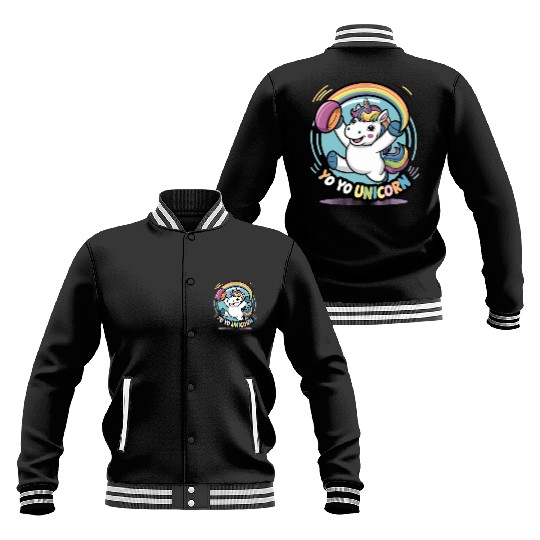 Funny YoYo Unicorn Rainbow Skill Baseball Jackets