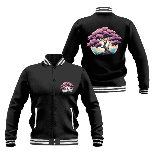 Zen nature purple tree Baseball Jackets