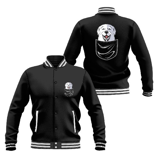 Dog In A Pocket Pet Lover Cute Great Pyrenees Baseball Jackets