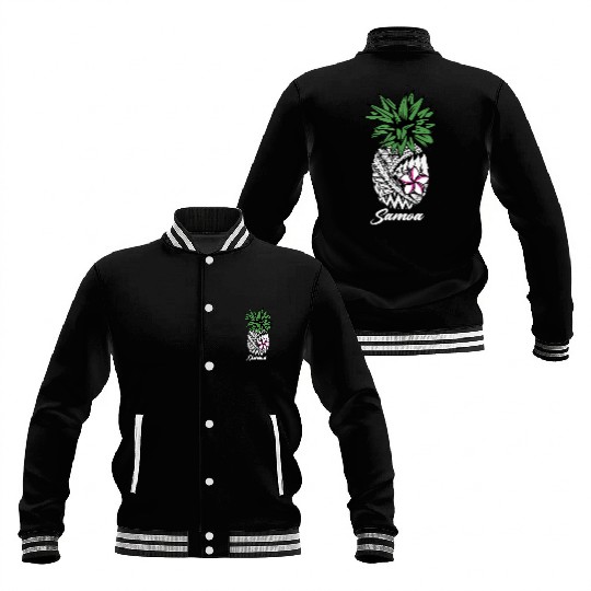 Samoa Baseball Jackets Samoan tribal pineapple