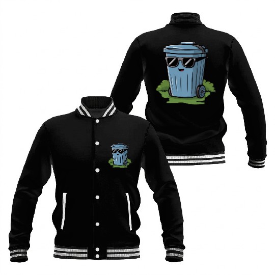 A Cute Trash Bin Baseball Jackets
