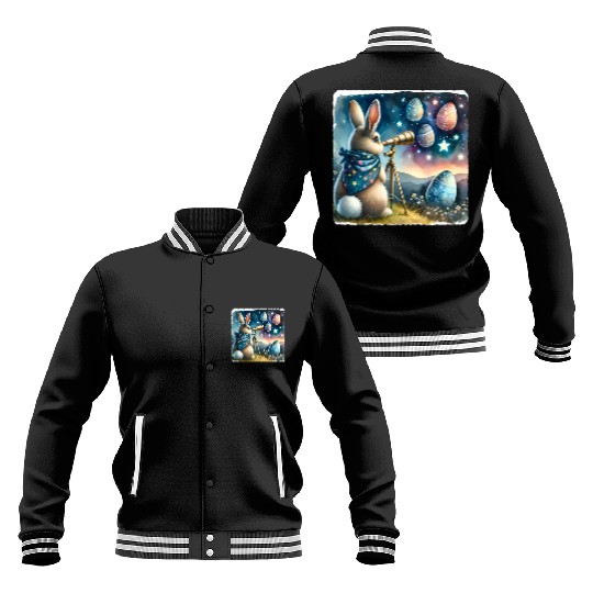 Rabbit Gazing Stars Festive Premium Baseball Jackets