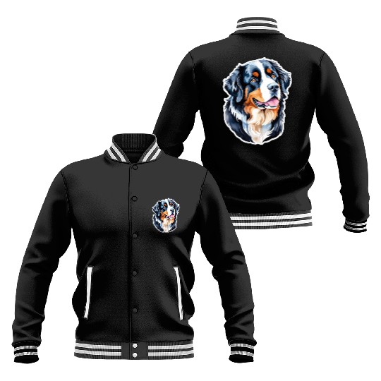 Bernese Mountain Dog Watercolor Baseball Jackets