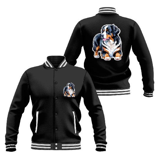 Bernese Mountain Dog Watercolor Baseball Jackets