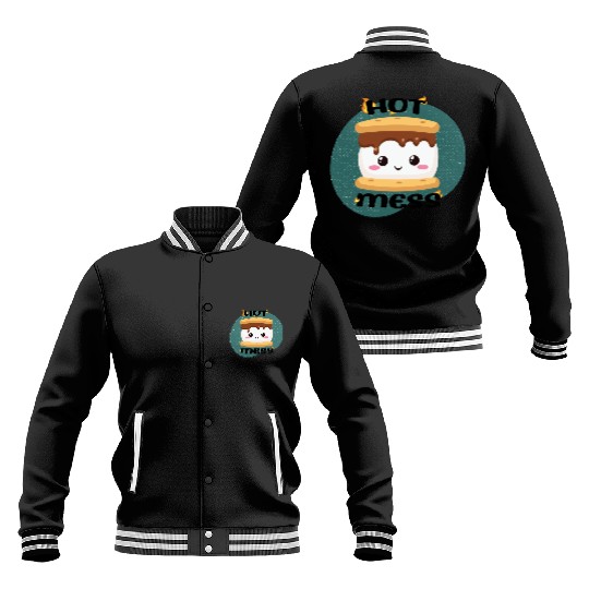 Hot Mess Kawaii S'more Meme Baseball Jackets