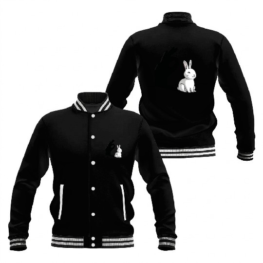 Funny Rabbit Hand Shadow - Playful Shadow Puppet Baseball Jackets