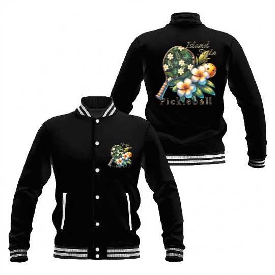 Plumeria Flower Pickleball Baseball Jackets