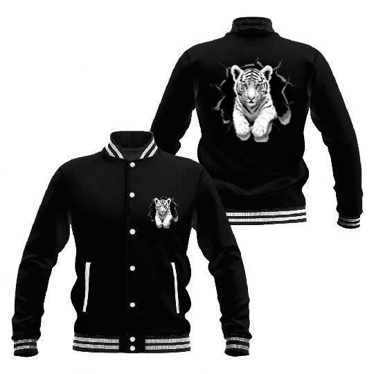 peeking tiger cub Baseball Jackets