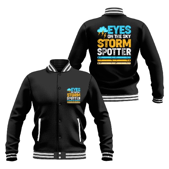 Retro Meteorologist Eyes On The Sky Strom Spotter Baseball Jackets
